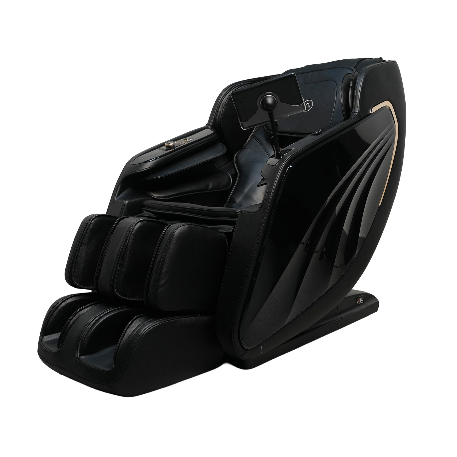 JCBL Compact black massage chair side angle
