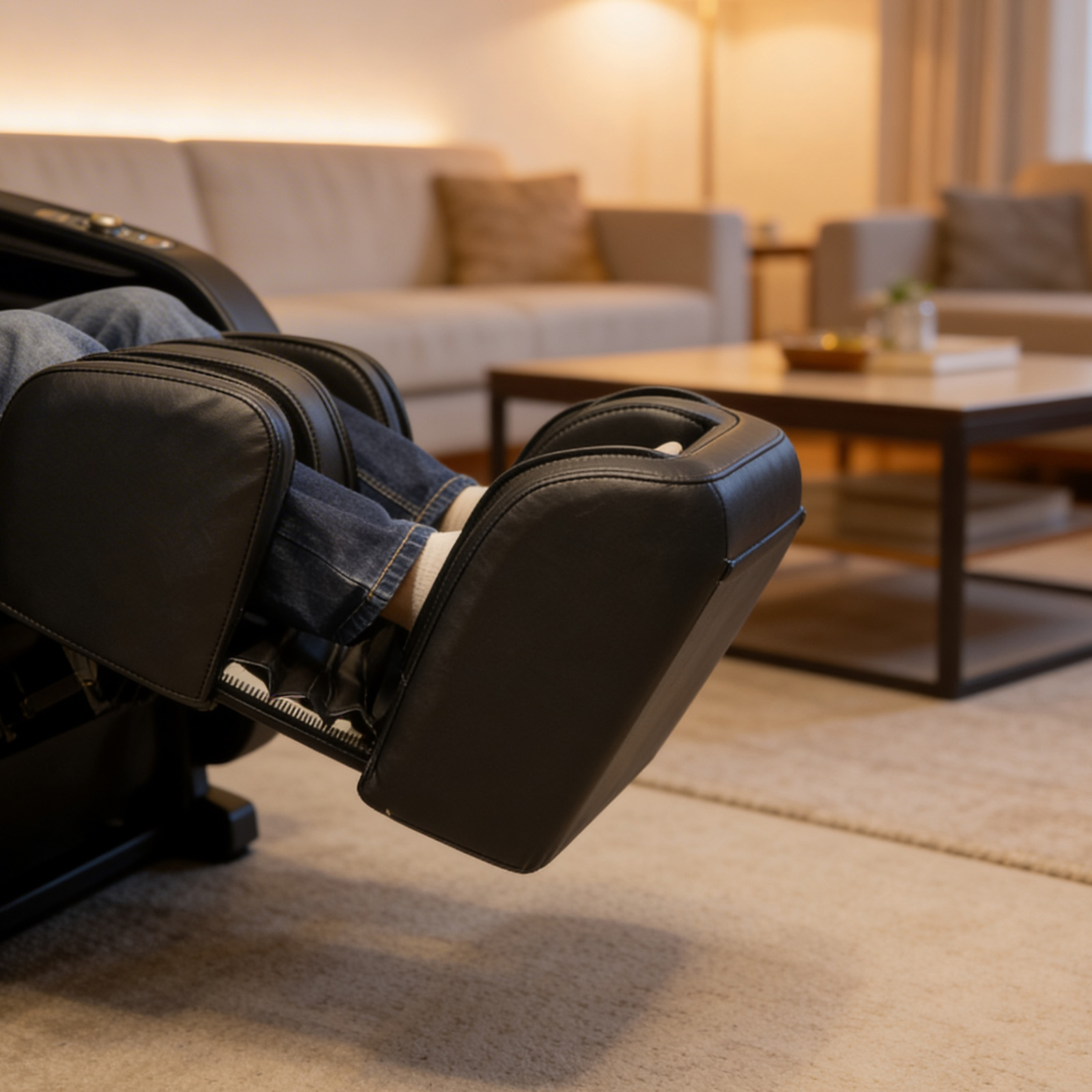 Extended leg rest massage position