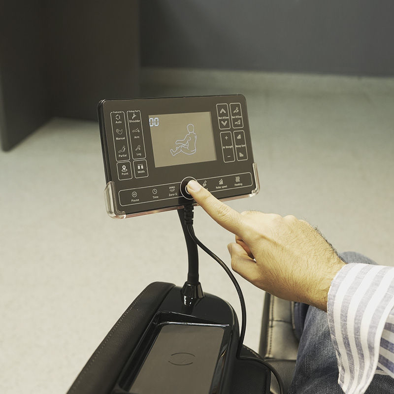 User operating touchscreen control panel