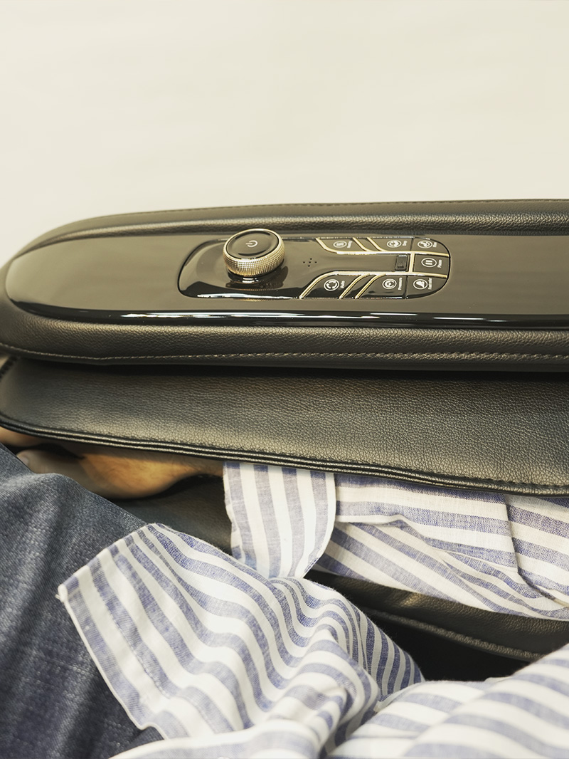 Storage pocket on massage chair side