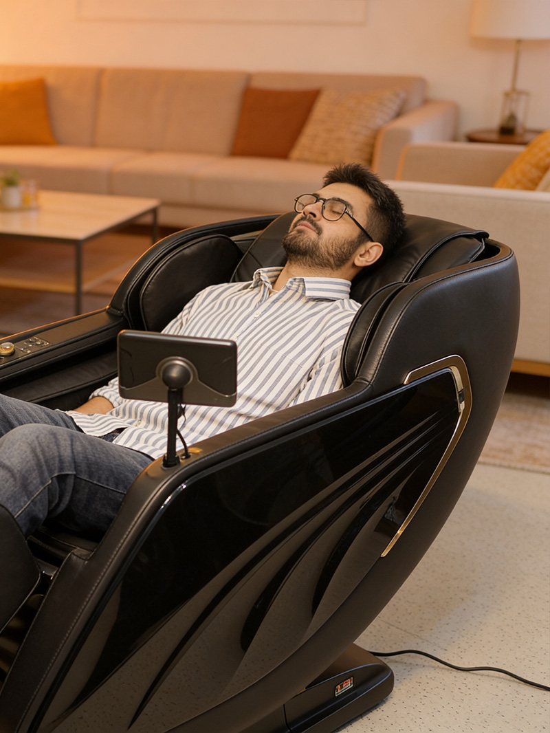 Full body stretch massage position in JCBL massage chair