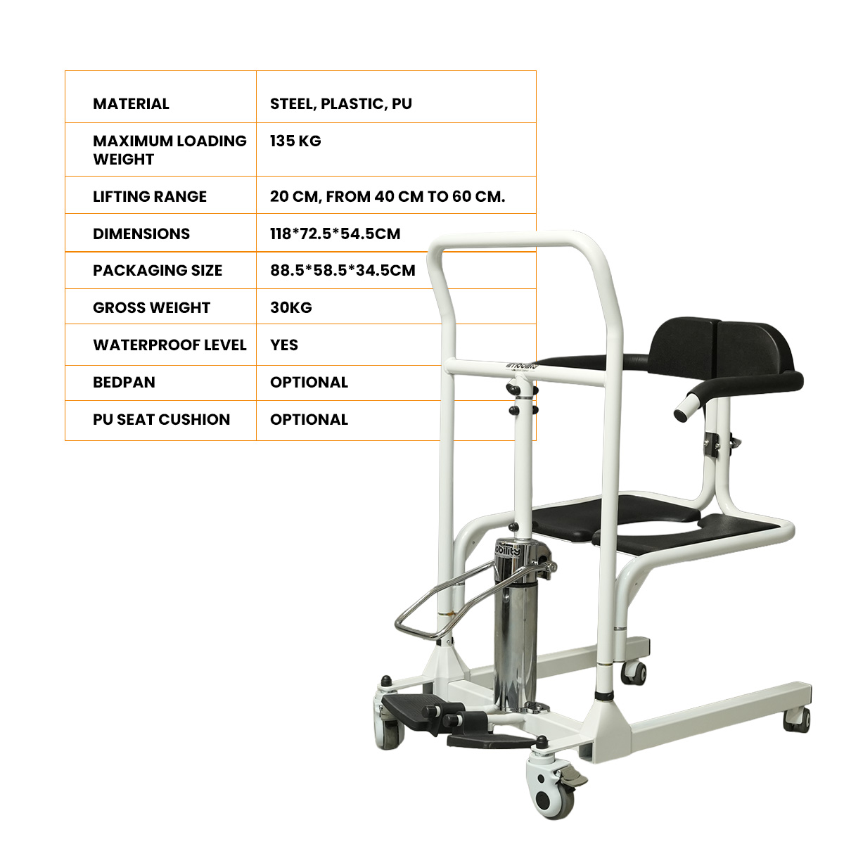 Hydraulic Transfer Chair - Image 5